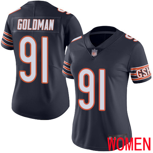 Chicago Bears Limited Navy Blue Women Eddie Goldman Home Jersey NFL Football #91 Vapor Untouchable